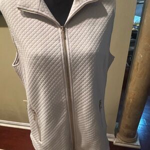 Cable and York Cream Quilted Vest